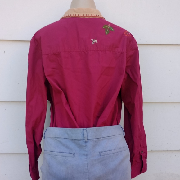 Vintage Fall Theme Embroidered Button Up - Picture 5 of 10